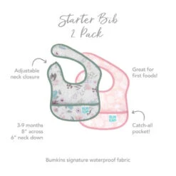 STARTER BIB 2PK FLORAL LACE