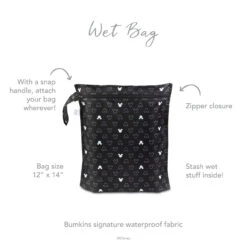 WET BAG MICKEY MOUSE ICON BLACK 5 WET BAG MICKEY MOUSE ICON BLACK -Little Nest Co. Store 0820 DMK14 WB CallOuts 40595.1648855774