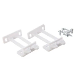 DREAMBABY WHITE PLASTIC TWIN PIN LATCHES 2 PK -Little Nest Co. Store 5988803 A V1.eps High 89314.1622320233