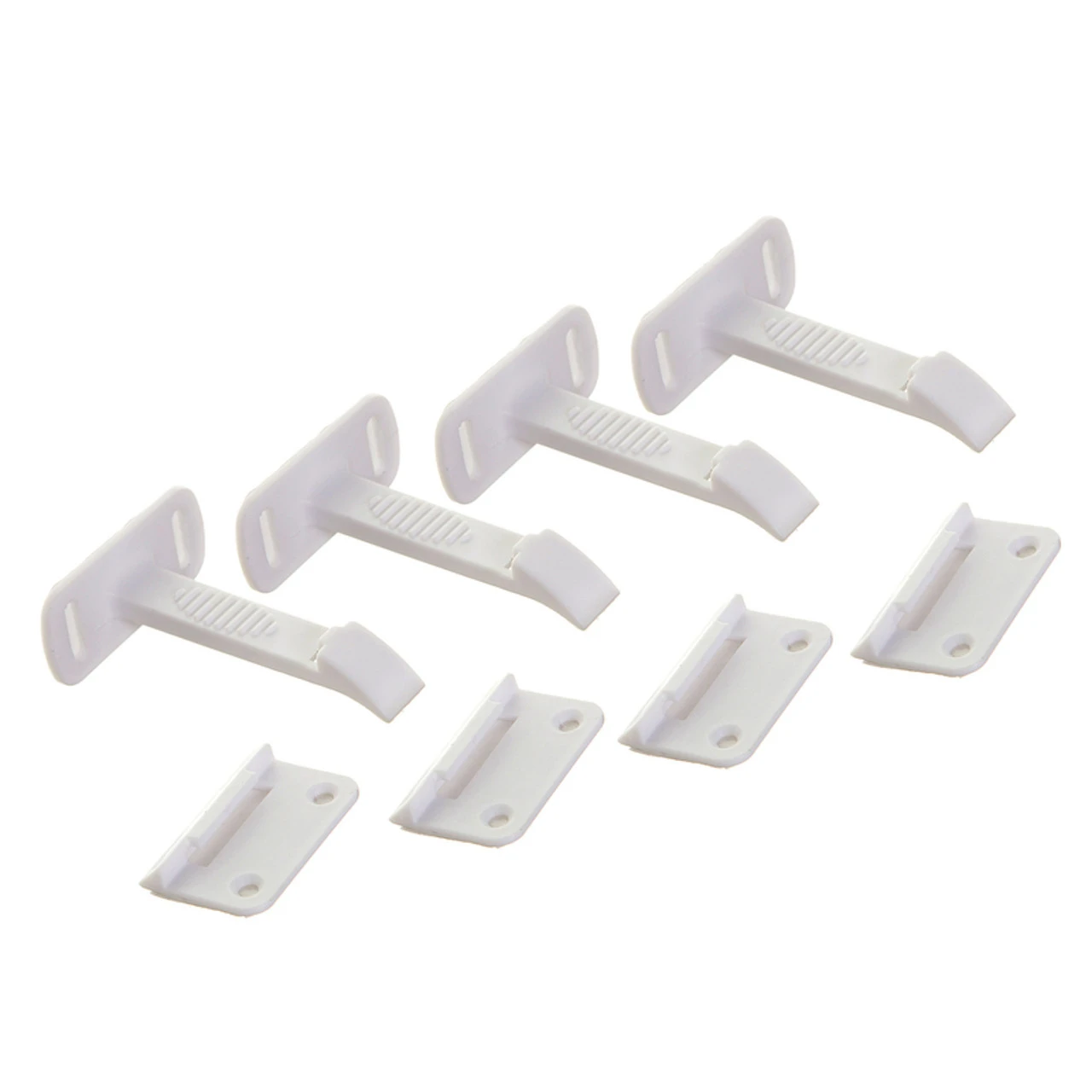 DREAMBABY WHITE PLASTIC ADHESIVE CABINET/DRAWER LATCHES 4 PK 2 DREAMBABY WHITE PLASTIC ADHESIVE CABINET/DRAWER LATCHES 4 PK - Image 2