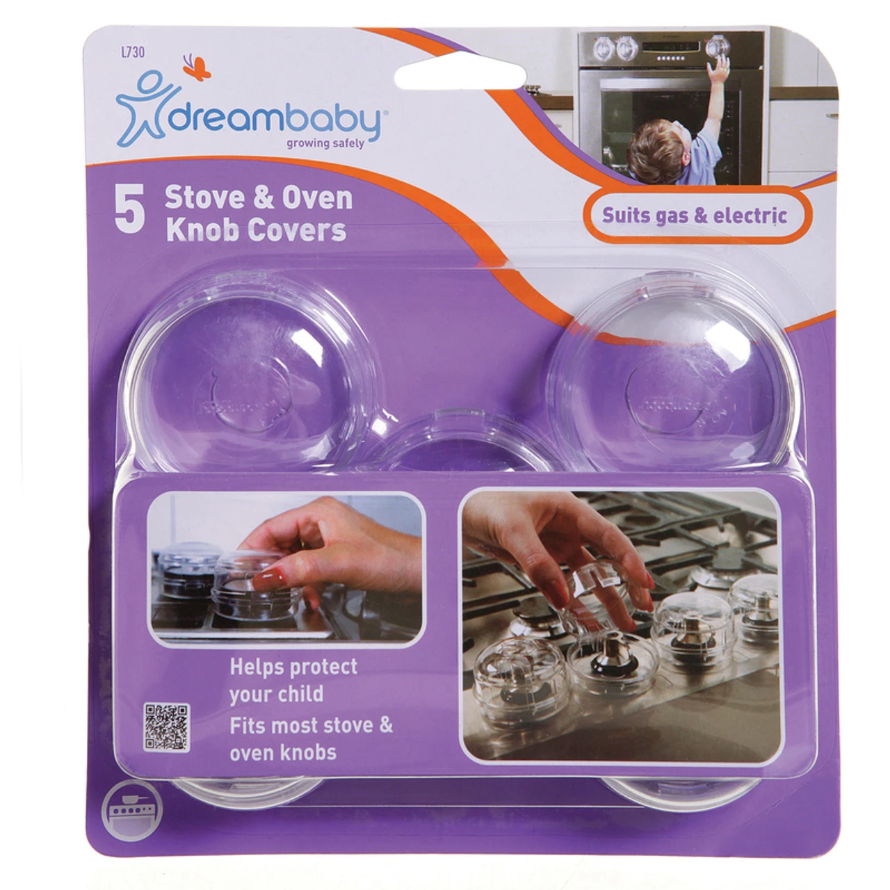DREAMBABY CLEAR PLASTIC STOVE KNOB COVERS 5 PK 5 DREAMBABY CLEAR PLASTIC STOVE KNOB COVERS 5 PK - Image 5