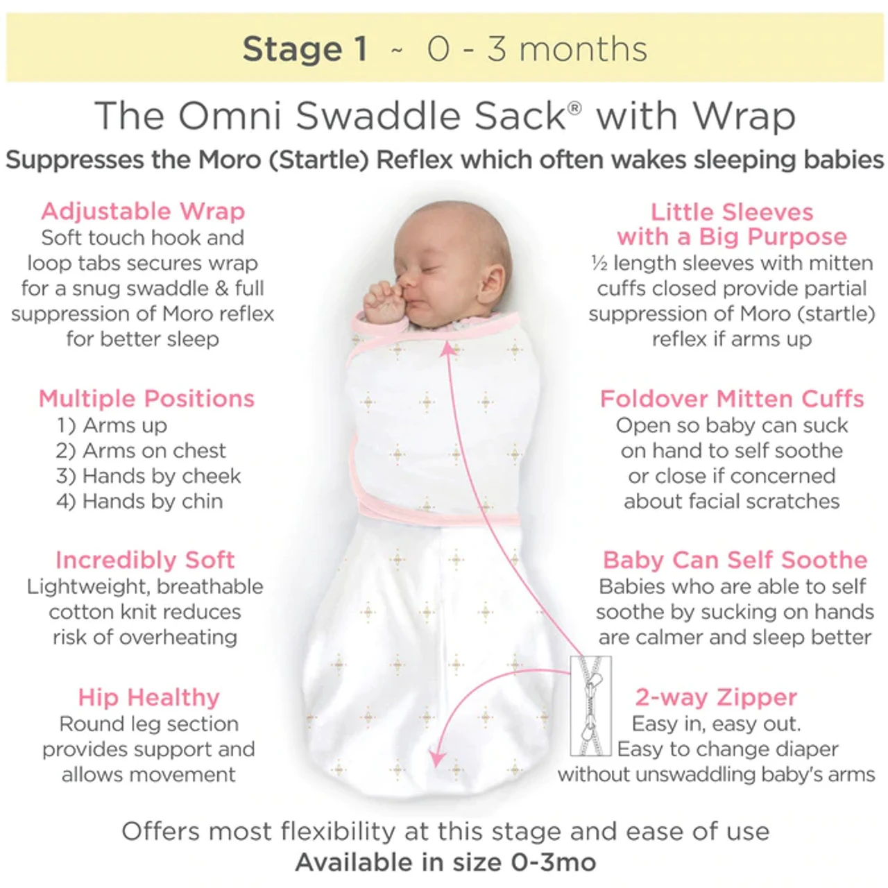 OMNI SWADDLE SACK STRIPES 0-3 3 OMNI SWADDLE SACK STRIPES 0-3 - Image 3