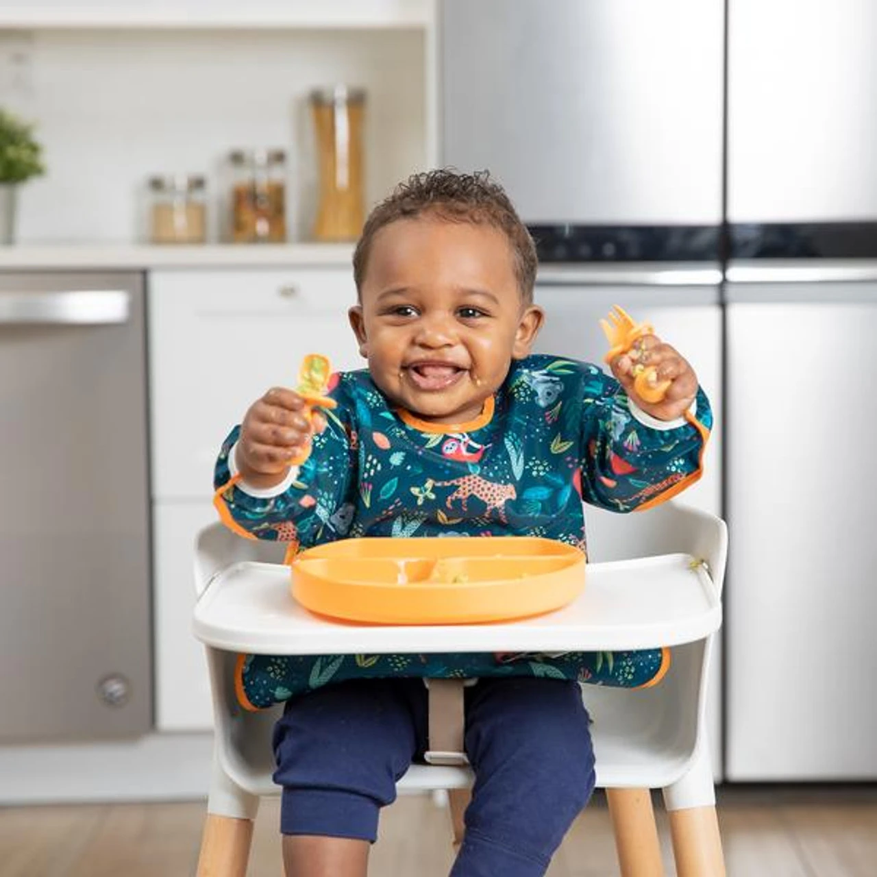 SLEEVED BIB JUNGLE 2 SLEEVED BIB JUNGLE - Image 2